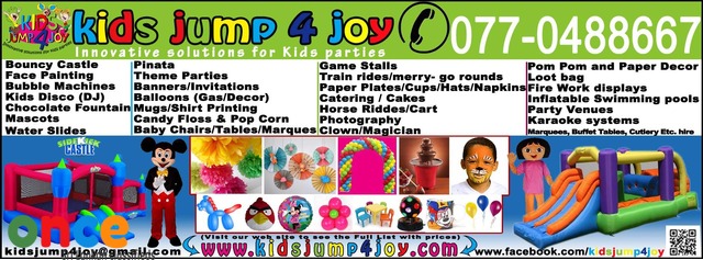 KIDS PARTY PLANING / PARTY EQUIPMENT HIRE / BOUNCY CASTLE HIRE / FACE PAINTERS / GAS BALLOONS