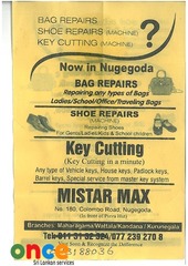 Key Cutting, Shoe Repairs, Bag Repairs By Mistar Max